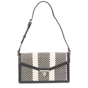 Rafé Kimi Straw Shoulder Bag, Black